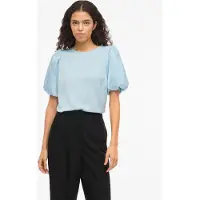 Vila Ellette 2/4 Satin Puff Top T-shirt Med Korta ärmar