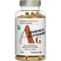 BioSalma Ashwagandha + Gurkmeja B-vitaminer 120 kapslar