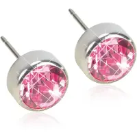Blomdahl Örhängen Bezel Light Rose 5 mm