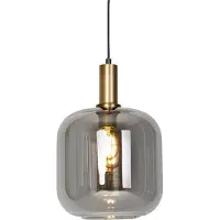 QAZQA Design Hänglampa Svart & Guld med Rökglas - Zuzanna