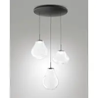 FABAS LUCE Glas pendellampa Deva, dimbar, Genomskinlig / transpare, Vardagsrum / matsal, Glas, Modern, Pendellampa