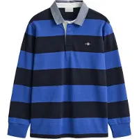 Gant Heavy Rugger Shield Polo Randig arin Royal Blue örkblå Blå Storlek
