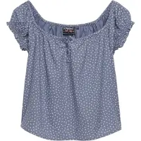 Superdry 1/2 Button Woven Kortärmad Topp