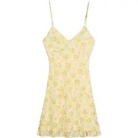 Bershka Sommarklänning gul / ljusgul / pastellgrön