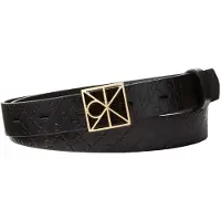Calvin Klein Full Grain Leather Emblem Logo Belt