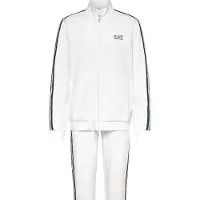 EA7 för män. 7M001867_AF12660 Italienskt vitt set (XXL), Deportivo, Bomull, Lång ärm