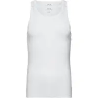 Ralph Lauren för män. 714835886001 Förpackning med 2 klassiska vita linnen (M), Hemkläder, Bomull, Ärmlös / Hängselbyxor