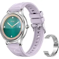COLMI L28 Smart Watch (silverlila + silverfärgat stålarmband)