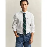 Gant för män. 3000102 Smal skjorta i vit poplin (3XL), Casual, Bomull, Klassisk, Lång ärm