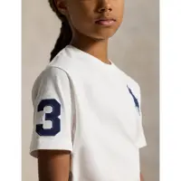 Ralph Lauren för pojkar. 323832907037 Big Pony vit bomullsstickad T-shirt (6/7años= 136/138cm), Casual, Kort ärm, barnmode