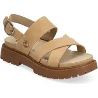 Timberland för kvinnor. TB0A61T4EN31 Clairemont Way med korsremmar beige lädersandaler (36), Hud, Karta, Spänne, Casual