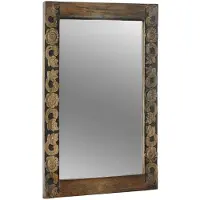 vidaXL Väggspegel Valnöt Brun 70 x 50 cm Konstruerat trä och glas