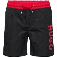 HUGO Kids' swim shorts with contrast logo print