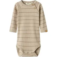 Lil´ Atelier Lil' Atelier Body l/ä - Rib - NbmKail - Ren kashmir m. Ränder - - 2 år (92) - Body L/Ä