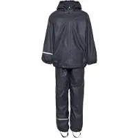 CeLaVi Regnkläder m. Hängslen/Fleece - Recycle PU - Dark Marinbl - - 70 - Regnkläder