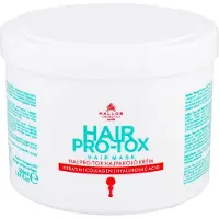 Kallos Hair Pro-Tox Hair Mask With Keratin, Collagen, And Hyaluronic Acid 500ml