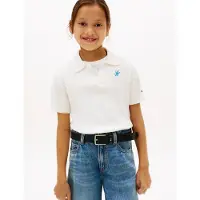 Tommy Hilfiger Crochet Open Placket Polo Top