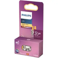 Philips - LED-glödlampa - form: kapsyl - klar finish - G4 - 1.7 W (motsvarande 20 W) - klass F - varmt vitt ljus - 2700 K (paket om 2)