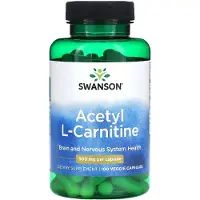 Swanson Health Acetyl L-Karnitin, 500 mg, 100 vegetabiliska kapslar
