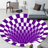 Karpetti 3D Vortex Optisk Illusion Mattor Fälla Områdesmatta Halkfri Rund Matta Stora Mattor för Vardagsrum Soffa Virvel Tvättbar Matta 40X40cm