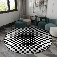 Karpetti 3D Vortex Optisk Illusion Mattor Fälla Områdesmatta Halkfri Rund Matta Stora Mattor för Vardagsrum Soffa Virvel Tvättbar Matta 120x120cm