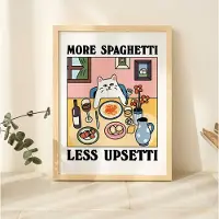 DIMENGQI Kanvasmålning Mer Espresso Mindre Depresso Svart Katt Väggtryck, Kaffekatt Affisch, Kökskonst, Kaffeaffisch, Kaffebar, Unik För Vardagsrum 40x50cm