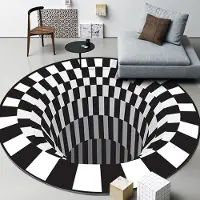 Karpetti 3D Vortex Optisk Illusion Mattor Fälla Områdesmatta Halkfri Rund Matta Stora Mattor för Vardagsrum Soffa Virvel Tvättbar Matta 40X40cm