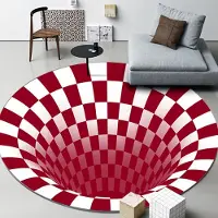 Karpetti 3D Vortex Optisk Illusion Mattor Fälla Områdesmatta Halkfri Rund Matta Stora Mattor för Vardagsrum Soffa Virvel Tvättbar Matta 40X40cm