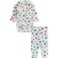 Mini Rodini Set - Rib - Blommor/Pointelle - Multi - - 62 - Body L/Ä