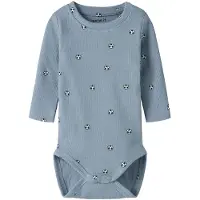 Name it Body l/ä - Rib - NbmHaball - Ashley Blue m. Fotbollar - - 50 - Body L/Ä