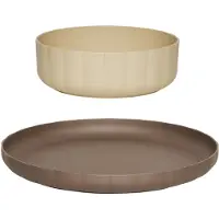OYOY Middagsset - Bioplast - 2 Delar - Pullo - Taupe/Vanilla - - One Size - Middagsset