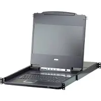 Aten KVM Switch CL6708MW 43 cm LCD, USB-DVI, 8-port, German keyboard layout.