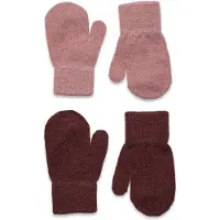CeLaVi Vantar - Ull/Polyester - 2-pack - Fudge m. Glitter - - 1-2 år (80-92) - Vantar
