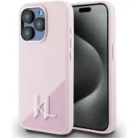 Karl Lagerfeld Silicone Shadow Metal Initial MagSafe-fodral för iPhone 15 Pro Max Pink