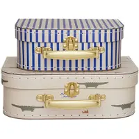 OYOY Resväskset - 2 st. - Crocodile &amp; Stripe - Beige - - One Size - Resväskor