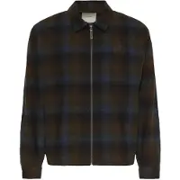 Calvin Klein Yarn Dyed Wool Blend Flannel Zip Jacket