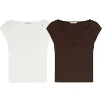 Bershka Topp svart / vit