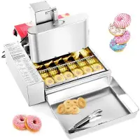 Vevor Kommersiell automatisk munkmaskin, 6 rader munktillverkningsutrustning, 360 st/timme elektrisk munkmaskin med hög effekt, automatisk fritös i rostfritt stål, med intelligent styrning