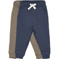 Minymo Sweatpants - 2-pack - Ljus Brunmelerad/Blåmelerad - - 4 år (104) - Sweatpants