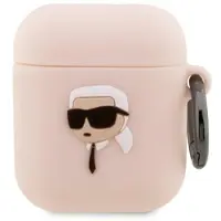 Karl Lagerfeld KLA2RUNIKP AirPods 1/2 skydd rosa/rosa Silikon Karl Head 3D