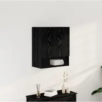 vidaXL Väggskåp Väggmonterad Svart Ek 60 x 30 x 70 cm Konstruerat trä