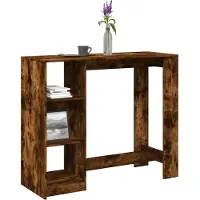 vidaXL Barbord med hylla Svart Ek 124 x 46 x 103.5 cm Konstruerat trä