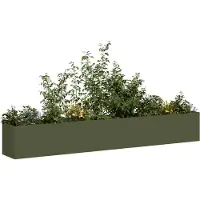 vidaXL Planteringskärl olivgrön 40x80x80 cm stål