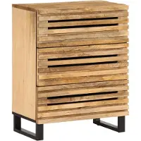 vidaXL Skänk vit 60x34x75 cm massiv mangoträ