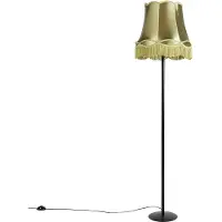 QAZQA Retro golvlampa svart med mormorslampa grön 45 cm - Simplo
