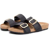 Tommy Hilfiger Leather Double Strap Cork Sandals