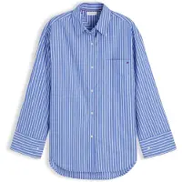 Tommy Hilfiger Oversized Fit Stripe Shirttail Hem Poplin Shirt