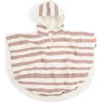 Done by Deer Badponcho - 68x50 cm - Ränder Powder - - One Size - Babyhandduk