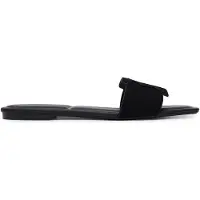 Calvin Klein Pantolette 'Emblem Flat' svart