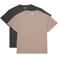 Minymo T-shirts - 2-pack - Fossil - - 9 år (134) - T-shirt